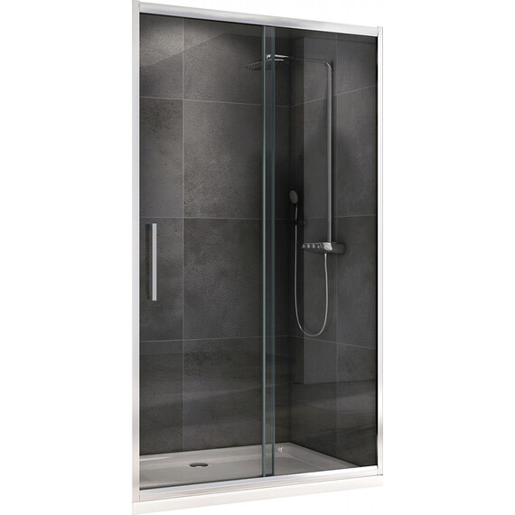 Душевая дверь Abber Schwarzer Diamant 120 см AG30120H, хром/прозрачное фото 