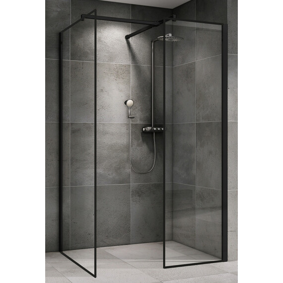 Душевое ограждение Abber Immer Offen 120х90 см AG67129B, черный/прозрачное фото 