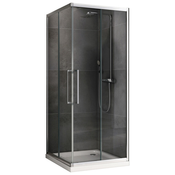 Душевое ограждение Abber Schwarzer Diamant 100х100 см AG02100H, хром/прозрачное фото 