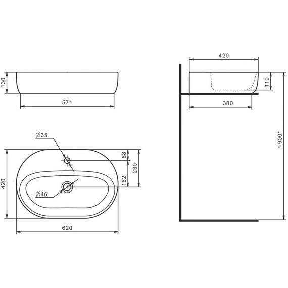 Раковина-чаша Santek Одри Round 62 см 1.WH50.1.710 фото 6