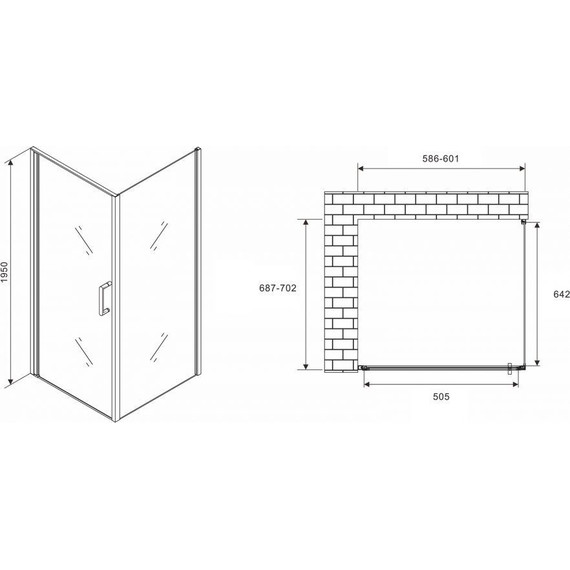 Душевое ограждение Abber Sonnenstrand 60х70 см AG04060-S70, хром/прозрачное - 4 Душевое ограждение Abber Sonnenstrand 60х70 см AG04060-S70, хром/прозрачное фото 4