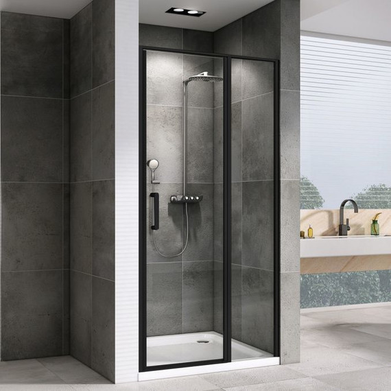 Душевая дверь Abber Sonnenstrand 100 см AG04100BS, черный/прозрачное фото 