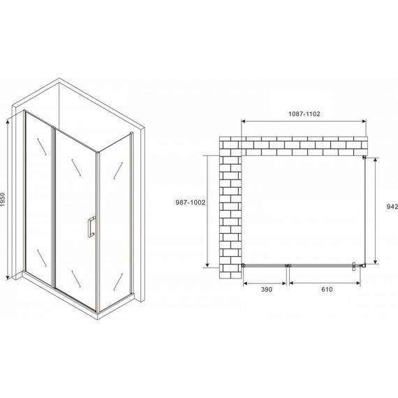 Душевое ограждение Abber Sonnenstrand 110х100 см AG04110S-S100, хром/прозрачное - 4 Душевое ограждение Abber Sonnenstrand 110х100 см AG04110S-S100, хром/прозрачное фото 4