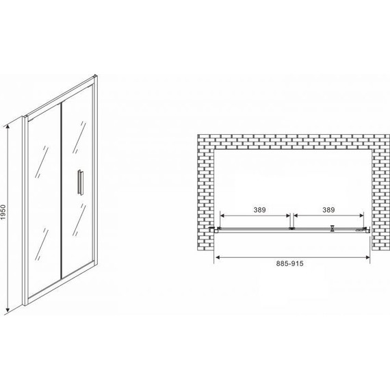 Душевая дверь Abber Sonnenstrand 90 см AG07090B, черный/прозрачное фото 4