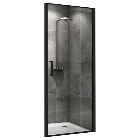 Душевая дверь Abber Sonnenstrand 90 см AG04090B, черный/прозрачное фото 
