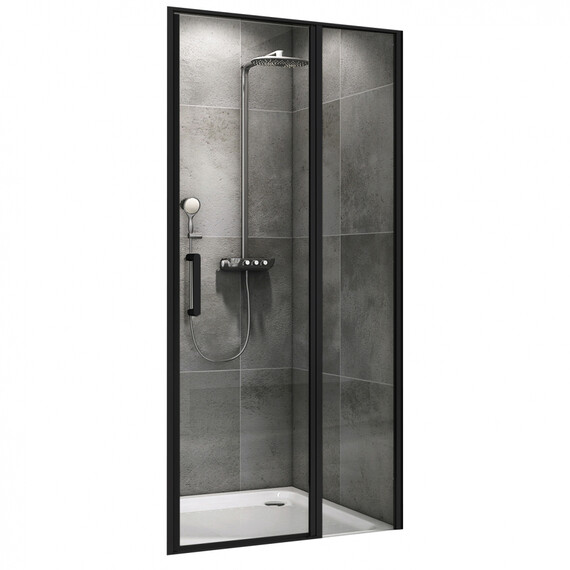 Душевая дверь Abber Sonnenstrand 100 см AG04100BS, черный/прозрачное, Цвет стекла: прозрачное, Цвет профиля: чёрный, Размер - мм: 1000 фото 