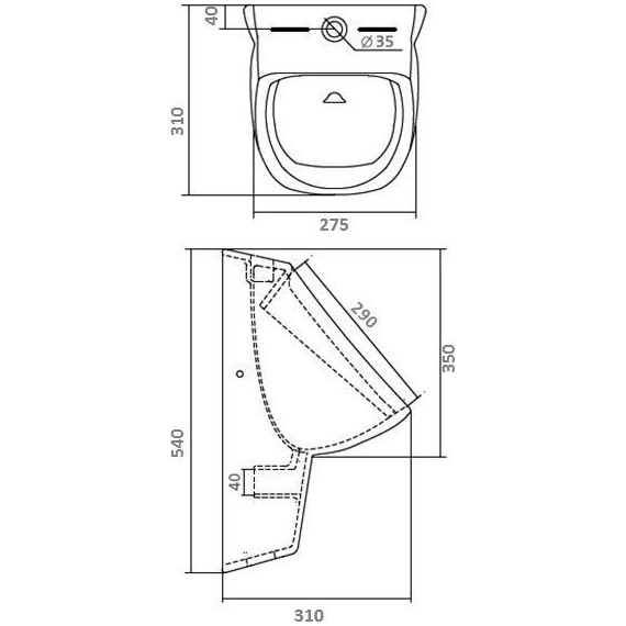 Писсуар подвесной Santek Гала 1.WH30.1.774 фото 3