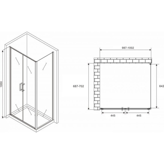 Душевое ограждение Abber Sonnenstrand 100х70 см AG04100C-S70, хром/прозрачное - 4 Душевое ограждение Abber Sonnenstrand 100х70 см AG04100C-S70, хром/прозрачное фото 4