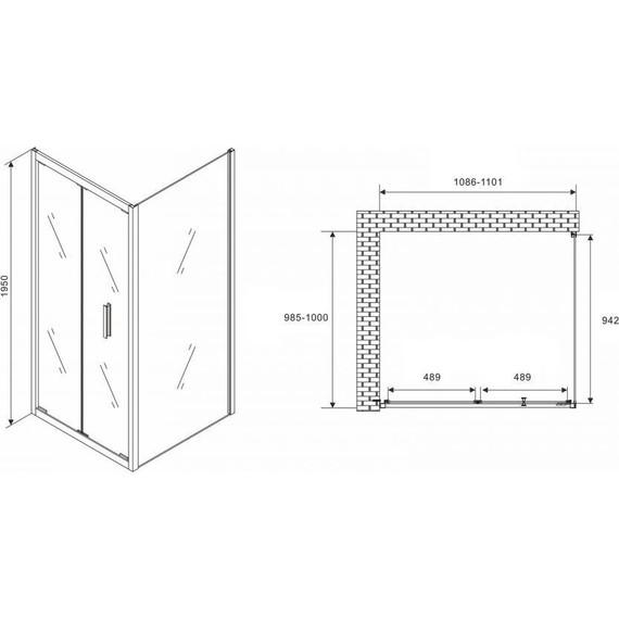 Душевое ограждение Abber Sonnenstrand 110х100 см AG07110-S100, хром/прозрачное фото 5