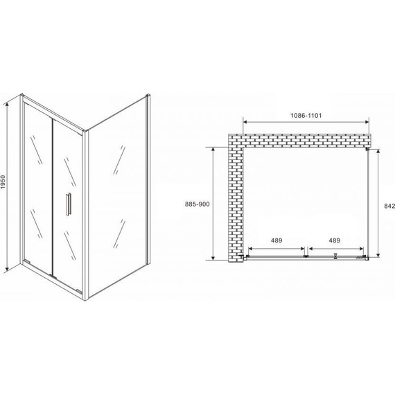 Душевое ограждение Abber Sonnenstrand 110х90 см AG07110-S90, хром/прозрачное - 5 Душевое ограждение Abber Sonnenstrand 110х90 см AG07110-S90, хром/прозрачное фото 5