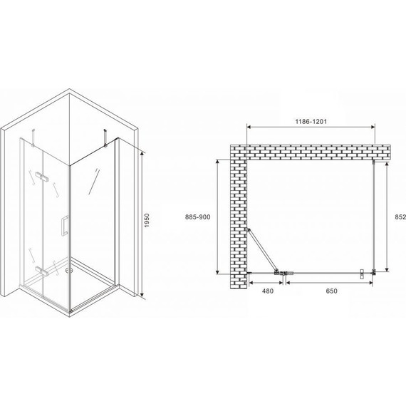 Душевое ограждение Abber Zart 120х90 см AG08120-S91, хром/прозрачное фото 4