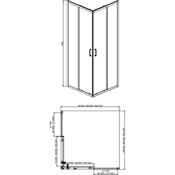 Душевое ограждение Aquatek 80x80 см AQNAA1142-80, хром/прозрачное фото 9