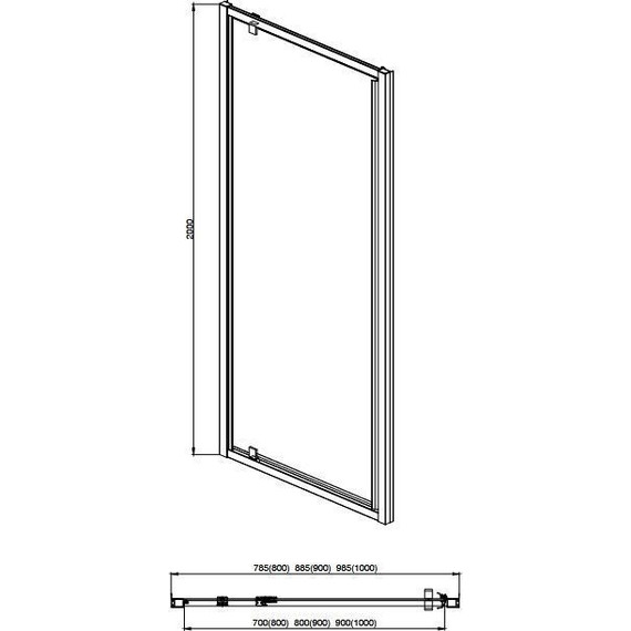 Душевая дверь Aquatek 90 см AQ ARI PI 09020CH, хром/прозрачное - 5 Душевая дверь Aquatek 90 см AQ ARI PI 09020CH, хром/прозрачное фото 5