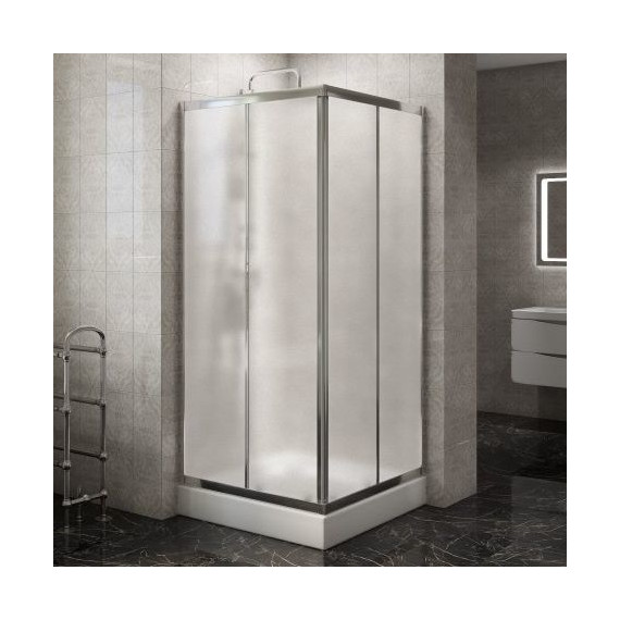 Душевое ограждение BelBagno 90x90 см DUE-A-2-90-P-Cr, хром/матовое фото 