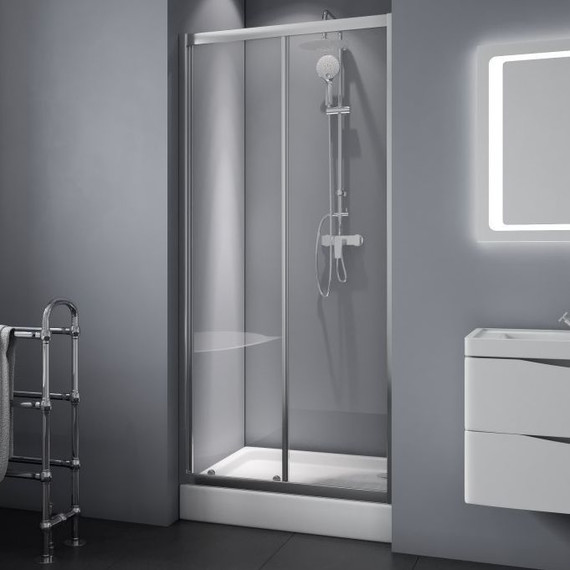 Душевая дверь BelBagno 120 см DUE-BF-1-120-C-Cr, хром/прозрачное фото 
