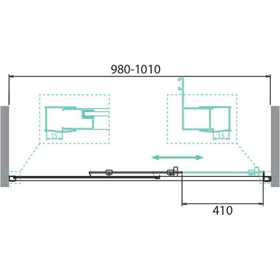 Душевая дверь BelBagno 100 см DUE-BF-1-100-C-Cr, хром/прозрачное - 2 Душевая дверь BelBagno 100 см DUE-BF-1-100-C-Cr, хром/прозрачное фото 2