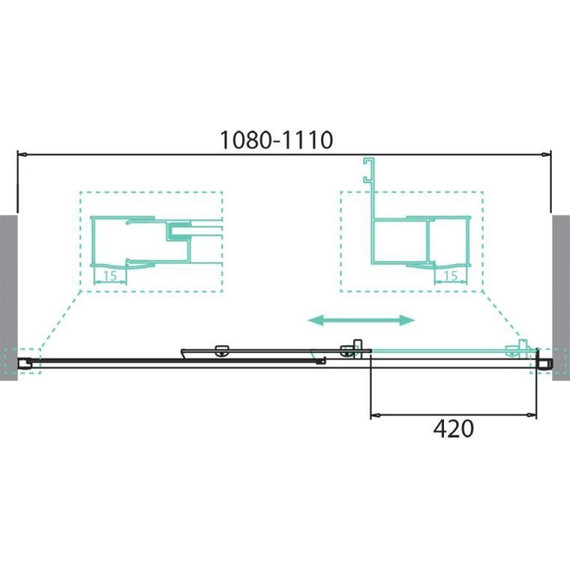 Душевая дверь BelBagno 110 см DUE-BF-1-110-C-Cr, хром/прозрачное - 2 Душевая дверь BelBagno 110 см DUE-BF-1-110-C-Cr, хром/прозрачное фото 2