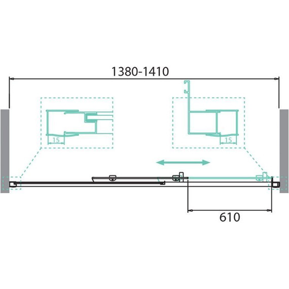 Душевая дверь BelBagno 140 см DUE-BF-1-140-C-Cr, хром/прозрачное - 2 Душевая дверь BelBagno 140 см DUE-BF-1-140-C-Cr, хром/прозрачное фото 2