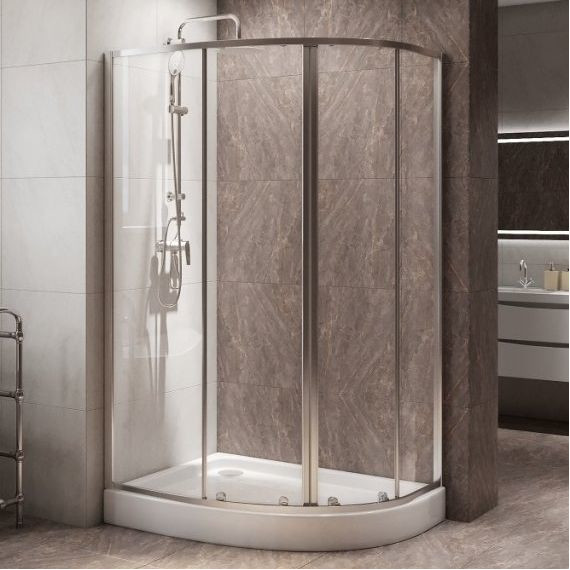 Душевое ограждение BelBagno 100x80 см DUE-RH-2-100/80-C-Cr, хром/прозрачное фото 