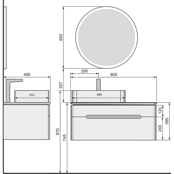Тумба подвесная с раковиной Jorno Shine 90 см Shi.01.90/P/W, белый фото 13