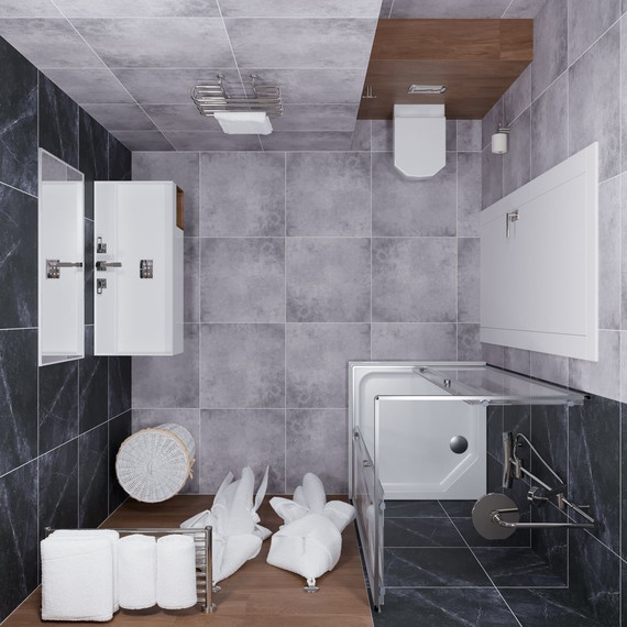 Душевое ограждение Triton Вента 90x90 см, хром/прозрачное фото 2