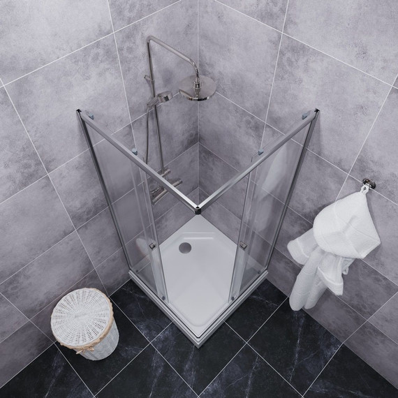 Душевое ограждение Triton Вента 100x100 см, хром/прозрачное фото 4