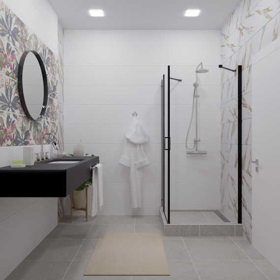 Душевое ограждение Triton Йота 90x90 см, чёрный/прозрачное фото 2