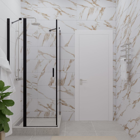 Душевое ограждение Triton Йота 90x90 см, чёрный/прозрачное фото 3