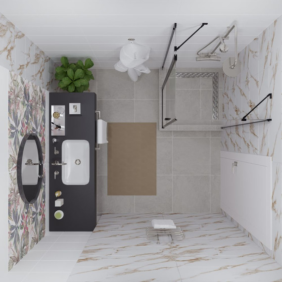 Душевое ограждение Triton Йота 90x90 см, чёрный/прозрачное фото 5