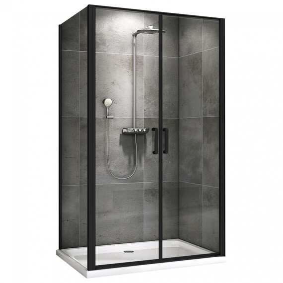 Душевое ограждение Abber Sonnenstrand 100х100 см AG04100BC-S100B, черный/прозрачное фото 