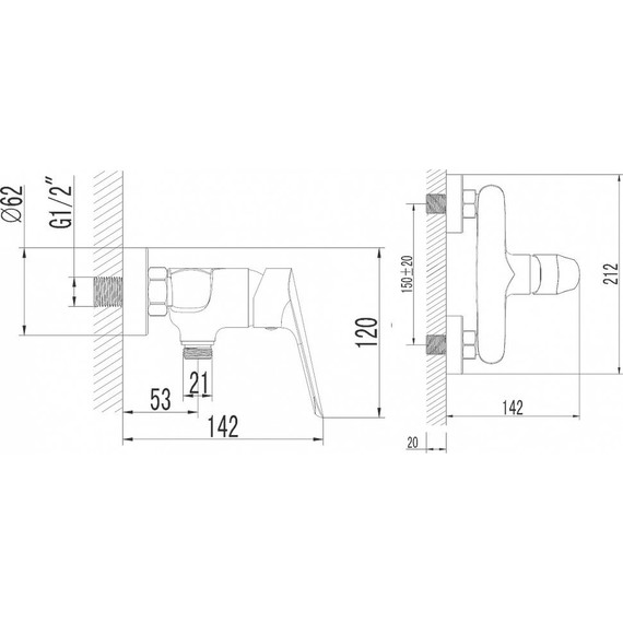 Смеситель для душа Azario Campo AZ-KX338275C фото 2