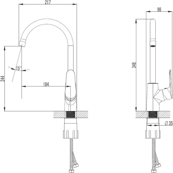 Смеситель для кухни Azario Campo AZ-KX568275C фото 2