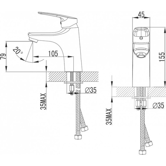 Смеситель для раковины Azario Evora AZ-WKE168043C - 3 Смеситель для раковины Azario Evora AZ-WKE168043C фото 3