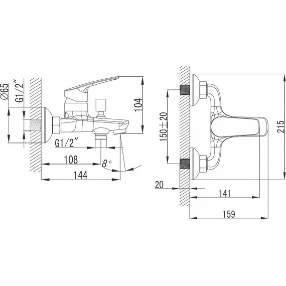 Смеситель для ванны Azario Evora AZ-WKE238043C фото 6