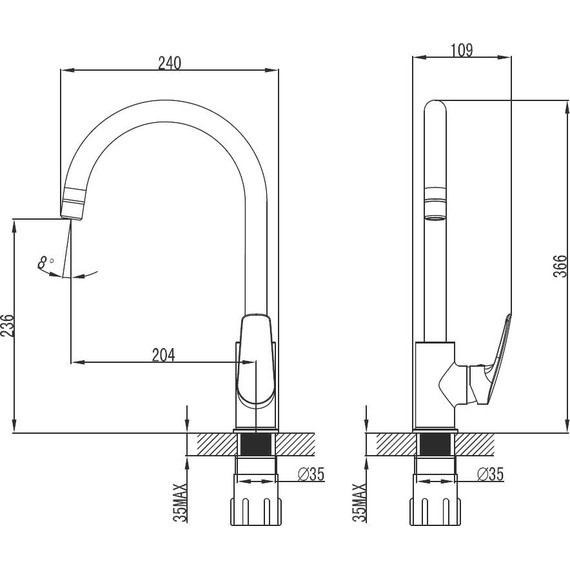 Смеситель для кухни Azario Tavira AZ-WKE56411C-X63 - 2 Смеситель для кухни Azario Tavira AZ-WKE56411C-X63 фото 2