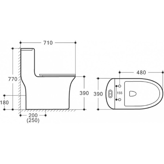 Унитаз-моноблок безободковый Azario Luna AZ-1037 с крышкой микролифт фото 3