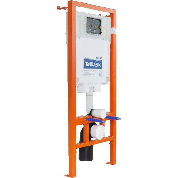 Инсталляция с подвесным безободковым унитазом BelBagno Due BB3103CHR/SC/BB002-80/BB014-SR-BIANCO (кнопка смыва Sfera, белый) - 2 Инсталляция с подвесным безободковым унитазом BelBagno Due BB3103CHR/SC/BB002-80/BB014-SR-BIANCO (кнопка смыва Sfera, белый) фото 2