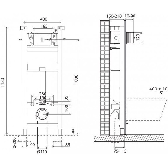 Инсталляция для унитаза BelBagno BB004-40 Expert - 6 Инсталляция для унитаза BelBagno BB004-40 Expert фото 6