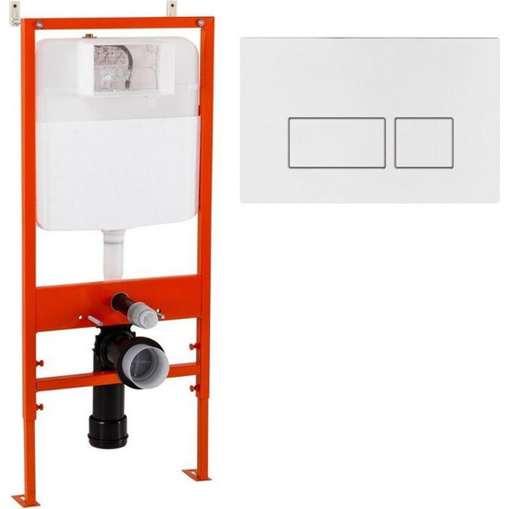 Инсталляция для унитаза BelBagno BB026/BB042BL (кнопка смыва белый глянцевый) фото 