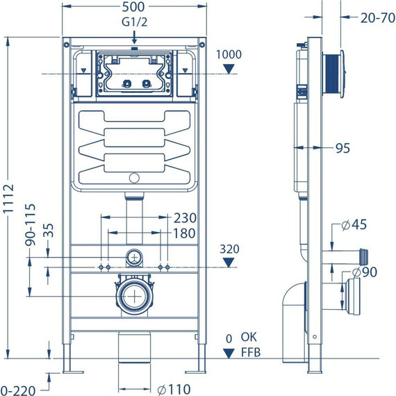 Инсталляция для унитаза Charus Torre Bianco CC.300.80.01 - 6 Инсталляция для унитаза Charus Torre Bianco CC.300.80.01 фото 6