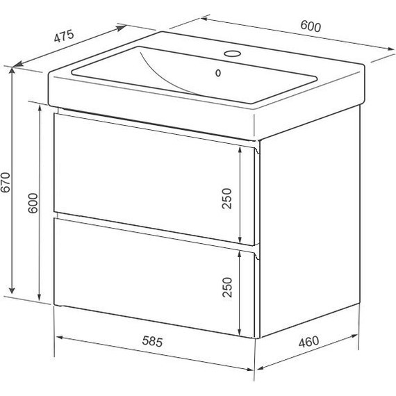 Тумба подвесная с раковиной Azario Мила 60 см CS00080140, белый - 4 Тумба подвесная с раковиной Azario Мила 60 см CS00080140, белый фото 4