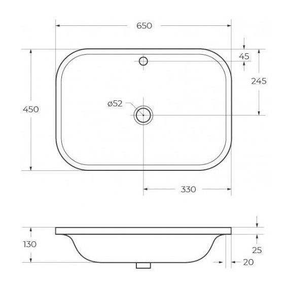Раковина врезная на столешницу Cezares 65 см CZR-DRO-65-LVB - 6 Раковина врезная на столешницу Cezares 65 см CZR-DRO-65-LVB фото 6
