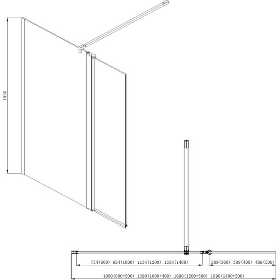 Душевая перегородка Azario Chicago 80 см AZ-NAR6321 800 (стекло 8 мм), хром/прозрачное фото 4