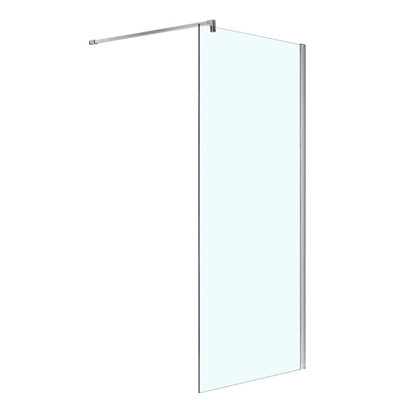 Душевая перегородка Azario Chicago Walk-in 90 см AZ-NAR6310 900 (стекло 8 мм) с кронштейном в комплекте, хром/прозрачное фото 