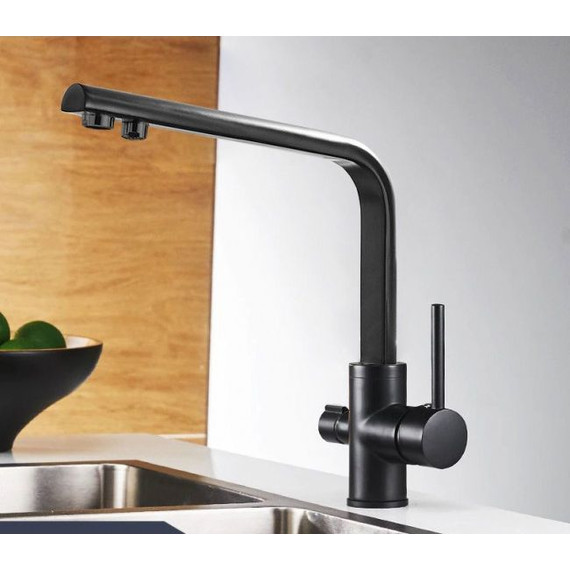 Смеситель для кухни Mixxus Premium Hans MP0016, черный фото 2