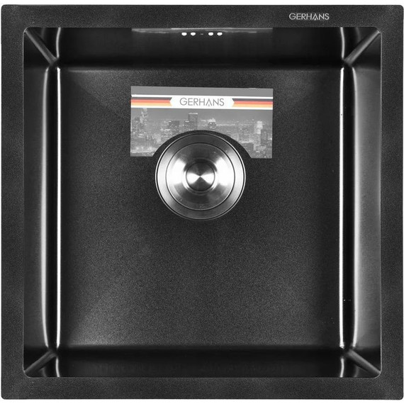 Кухонная мойка Gerhans K34444B 1 мм, PVD графит, Цвет производителя: графит - 2 Кухонная мойка Gerhans K34444B 1 мм, PVD графит, Цвет производителя: графит фото 2