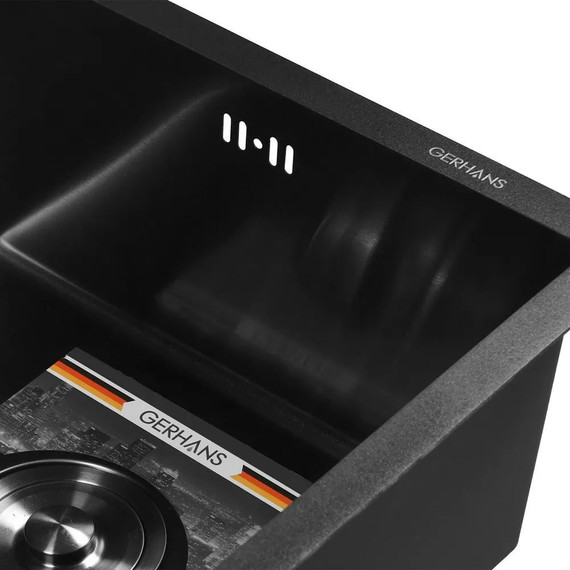 Кухонная мойка Gerhans K34444B 1 мм, PVD графит, Цвет производителя: графит - 4 Кухонная мойка Gerhans K34444B 1 мм, PVD графит, Цвет производителя: графит фото 4