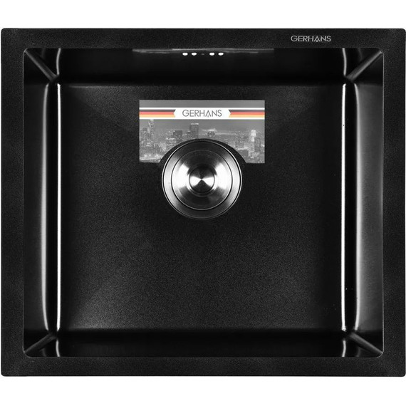 Кухонная мойка Gerhans K35043B 1 мм, PVD графит, Цвет производителя: графит - 2 Кухонная мойка Gerhans K35043B 1 мм, PVD графит, Цвет производителя: графит фото 2