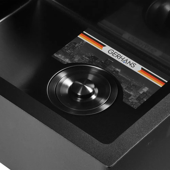 Кухонная мойка Gerhans K35044B 1 мм, PVD графит, Цвет производителя: графит - 3 Кухонная мойка Gerhans K35044B 1 мм, PVD графит, Цвет производителя: графит фото 3