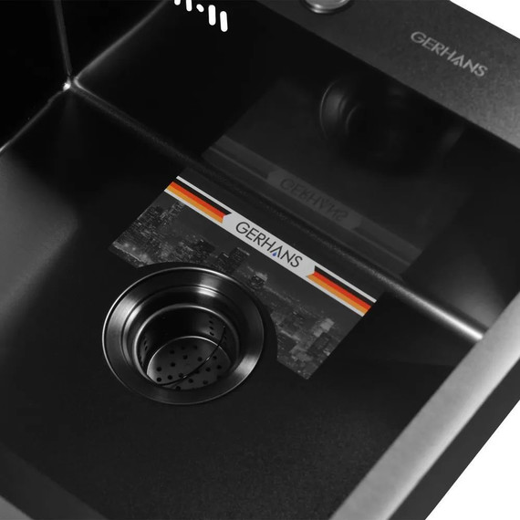 Кухонная мойка Gerhans K35044B 1 мм, PVD графит, Цвет производителя: графит - 5 Кухонная мойка Gerhans K35044B 1 мм, PVD графит, Цвет производителя: графит фото 5